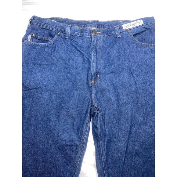Carhartt Jeans Men’s Size 42x32 Blue Denim Relaxed Fit Work Pants Cotton 381-83 - Picture 2 of 13